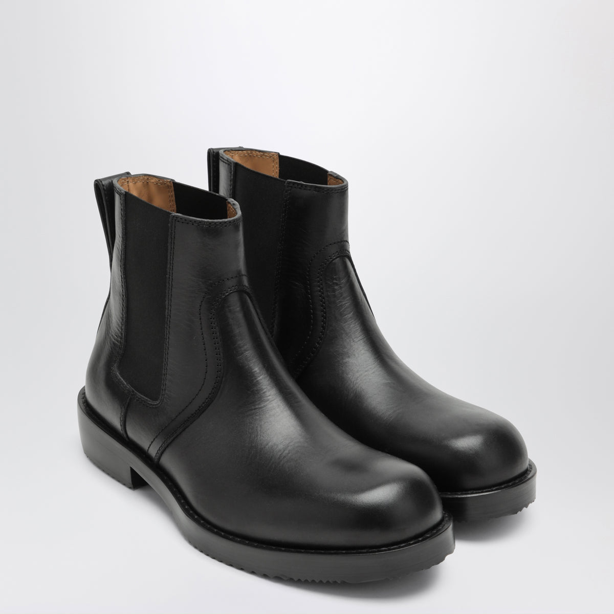 Bottines Chelsea en cuir noir