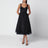 Robe midi Valiant en soie et lin noir