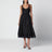 Robe midi Valiant en soie et lin noir