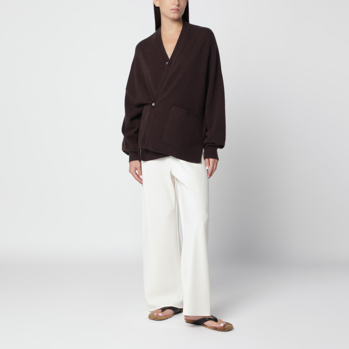 Dark brown Tokio cardigan in cashmere blend