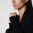 Asymmetrical black cashmere cardigan