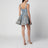 Momentum blue floral silk and linen mini dress