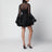 Valiant Black Silk Organza Mini Dress