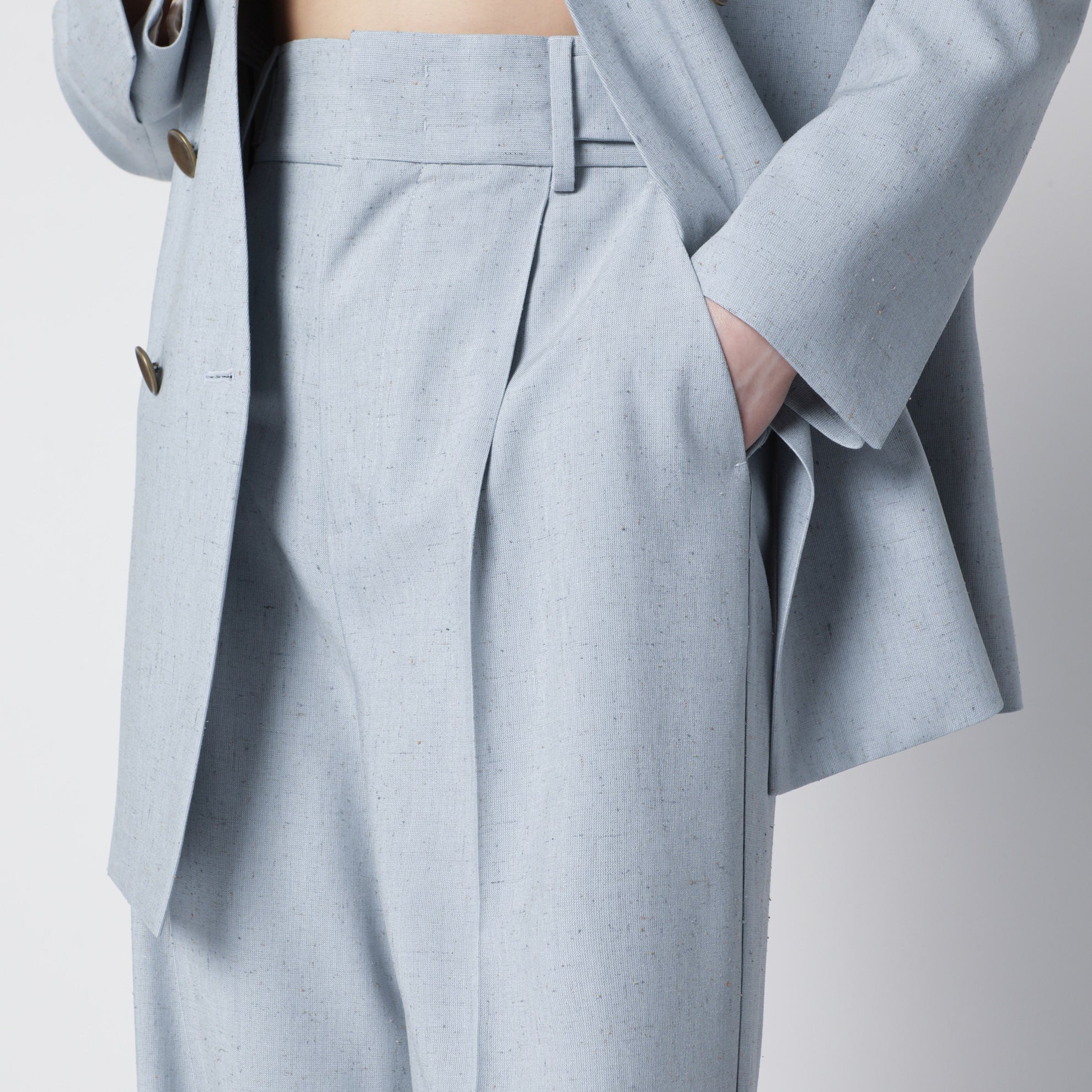 Light blue trousers in viscose blend