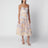 Robe midi Valiant bleue en lin et soie