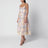 Robe midi Valiant bleue en lin et soie