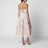 Robe midi Valiant bleue en lin et soie