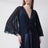 Long semi-transparent blue dress in viscose