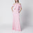 Long pink off-shoulder dress