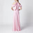 Long pink off-shoulder dress