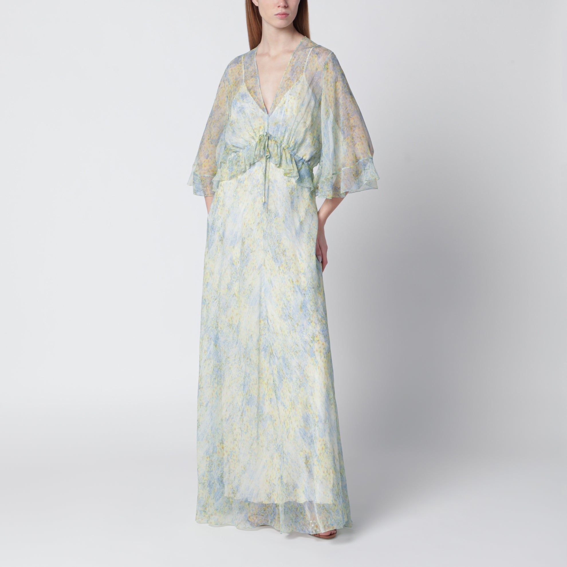 Long dress with floral pattern