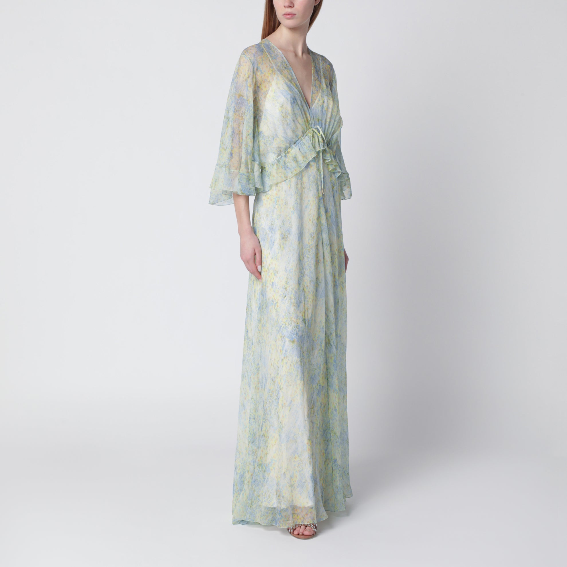 Long dress with floral pattern