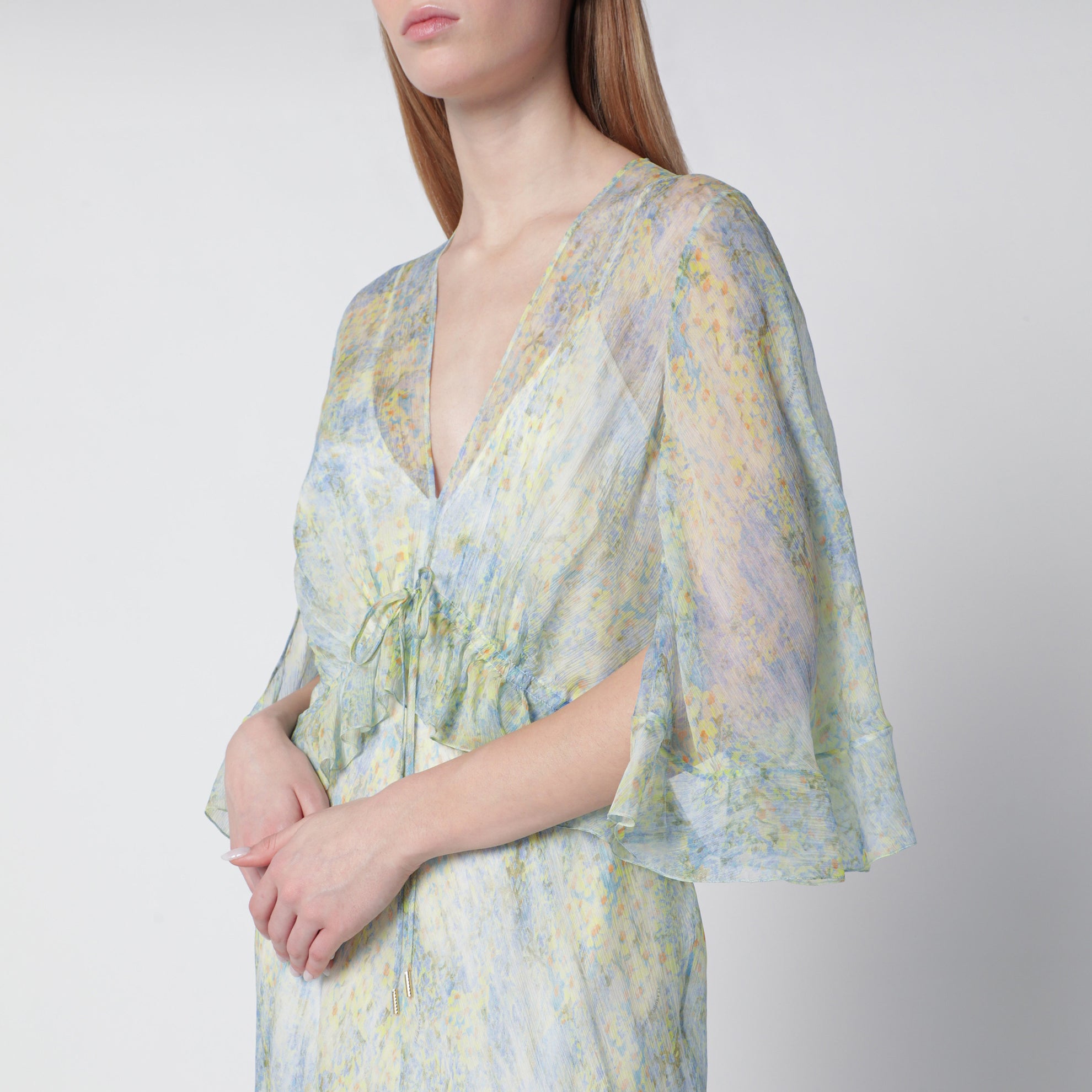 Long dress with floral pattern