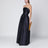 Blue evening dress in silk-blend mikado