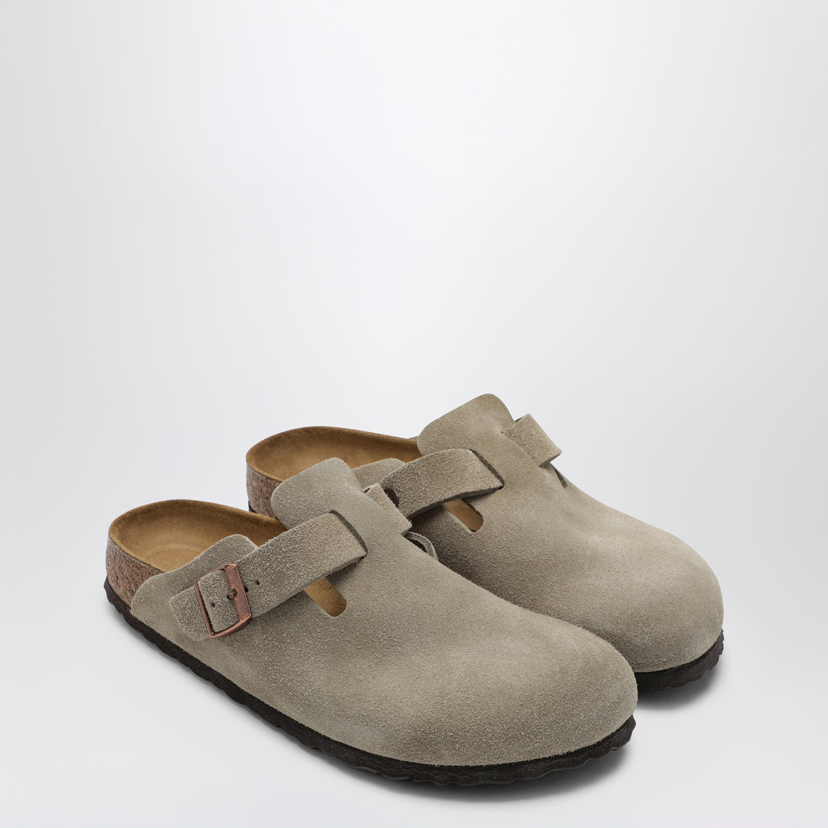Sabots Boston taupe en daim