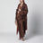 Brown cape in silk organza