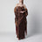 Brown cape in silk organza