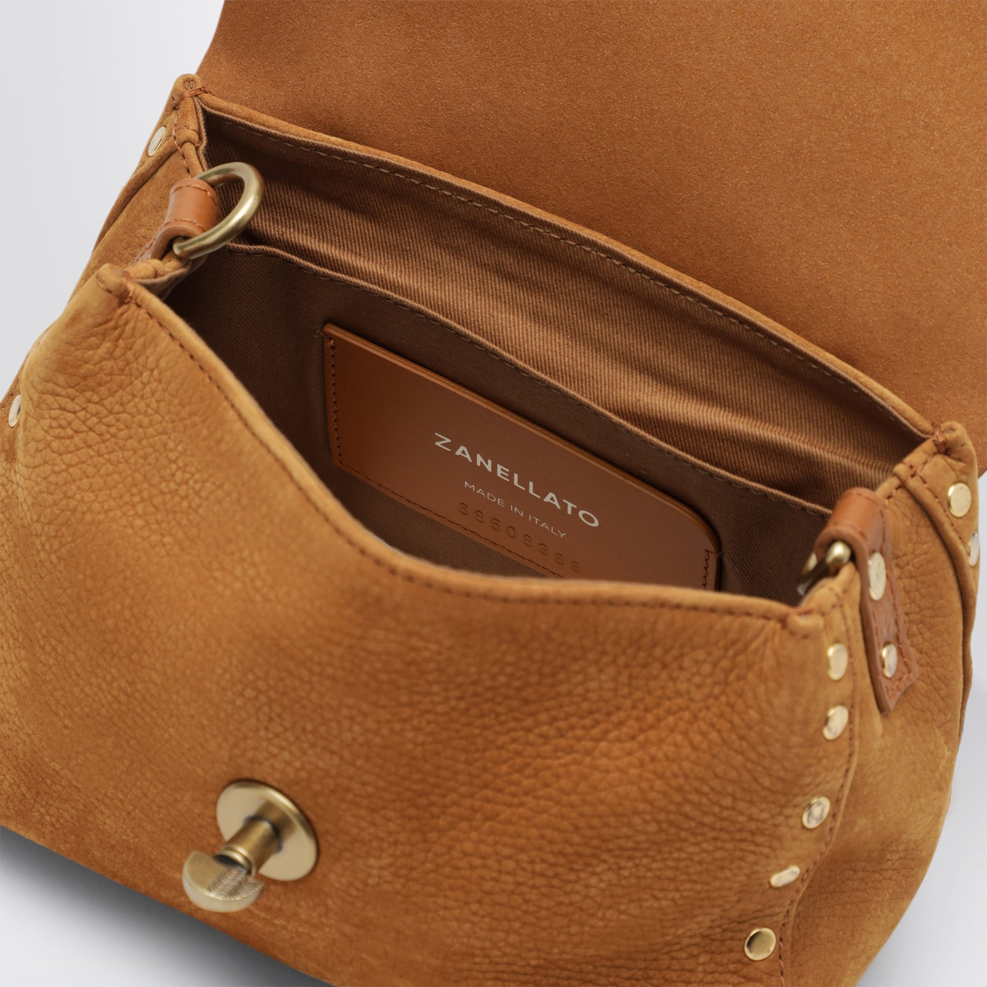 Postina Baby Tasche aus Nubukleder in Brandy