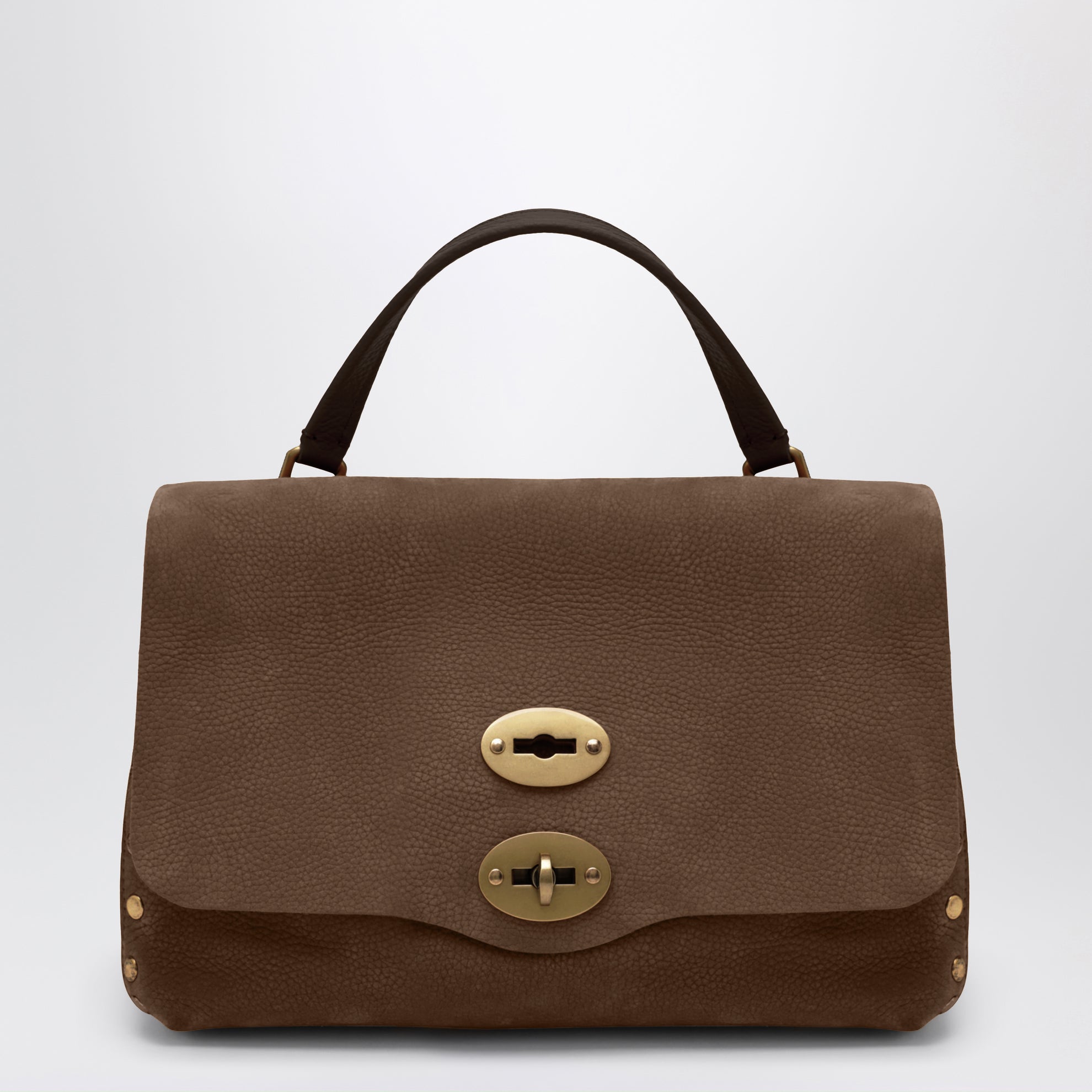 Borsa Postina piccola marrone in nabuk
