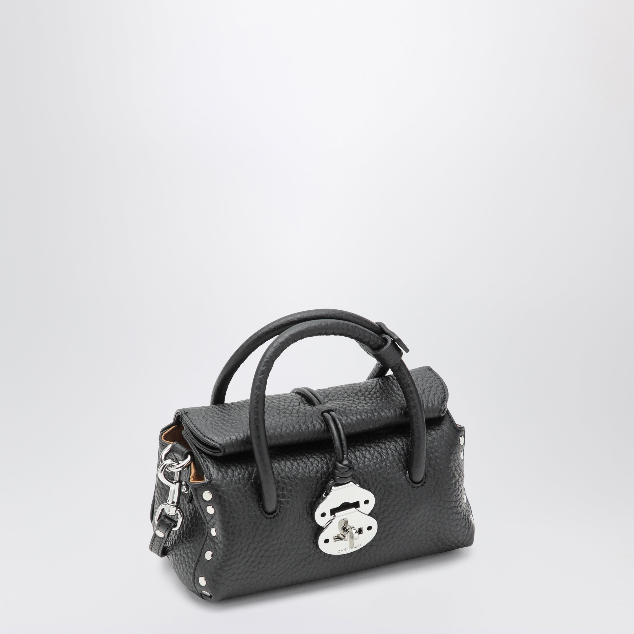 Zanellato Dotta Baby black grained leather bag | TheDoubleF