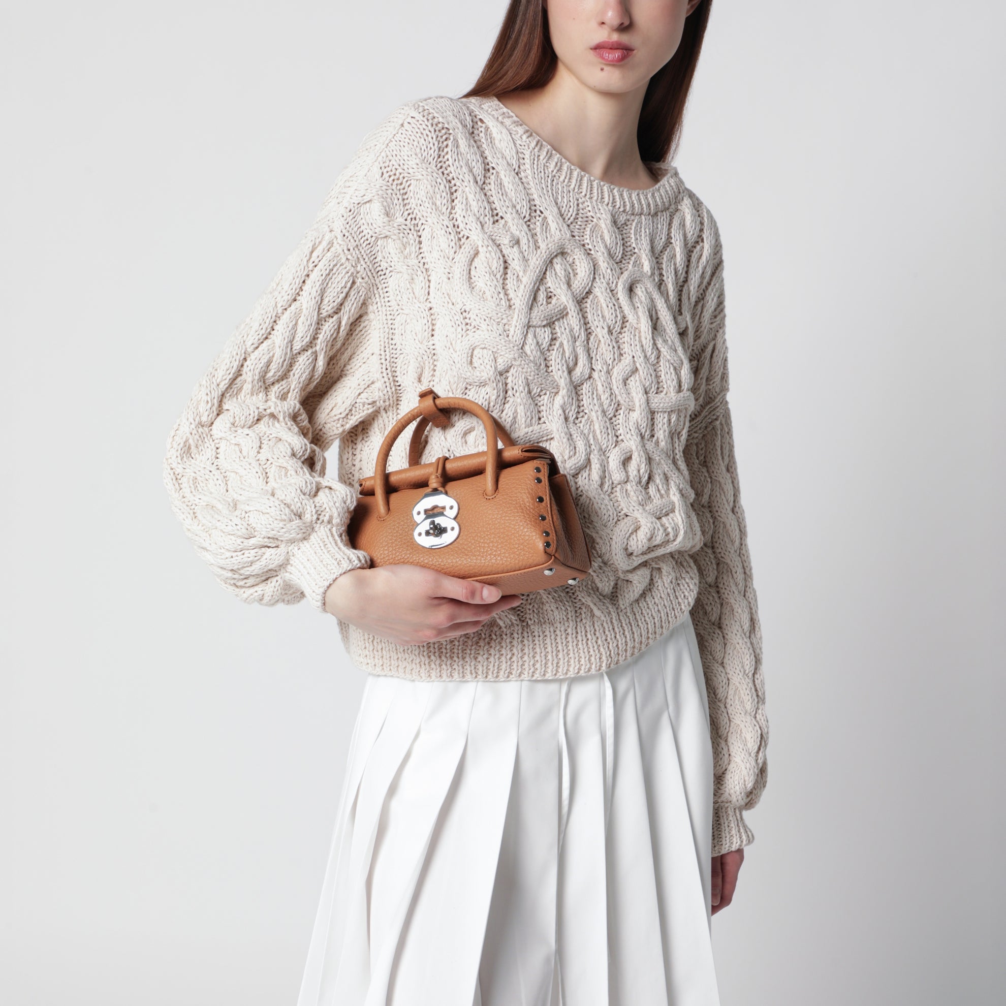 Dotta Baby Tasche in Amaretto aus genarbtem Leder