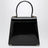 Small black leather top-handle bag with Gancini closure