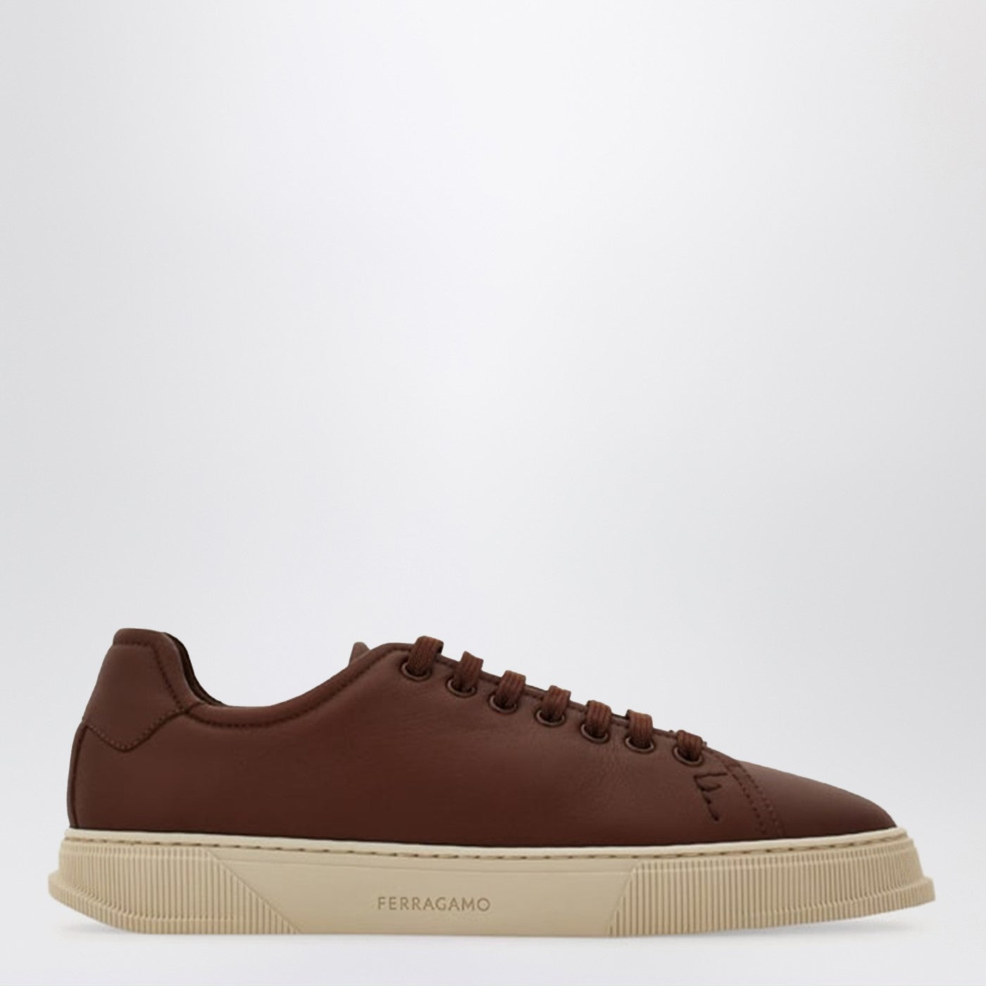 Ferragamo ダークブラウン レザーシューズ Ferragamo Brown leather Sneakers | TheDoubleF