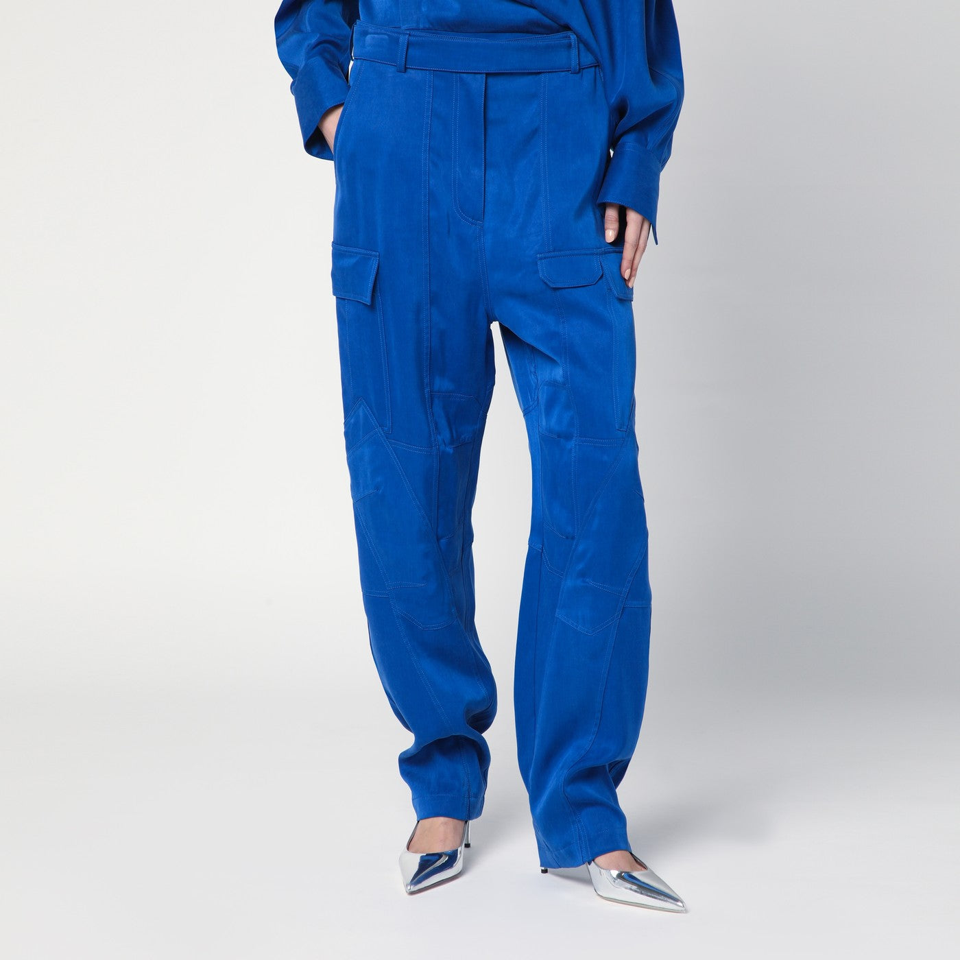 Pantaloni cargo blu elettrico