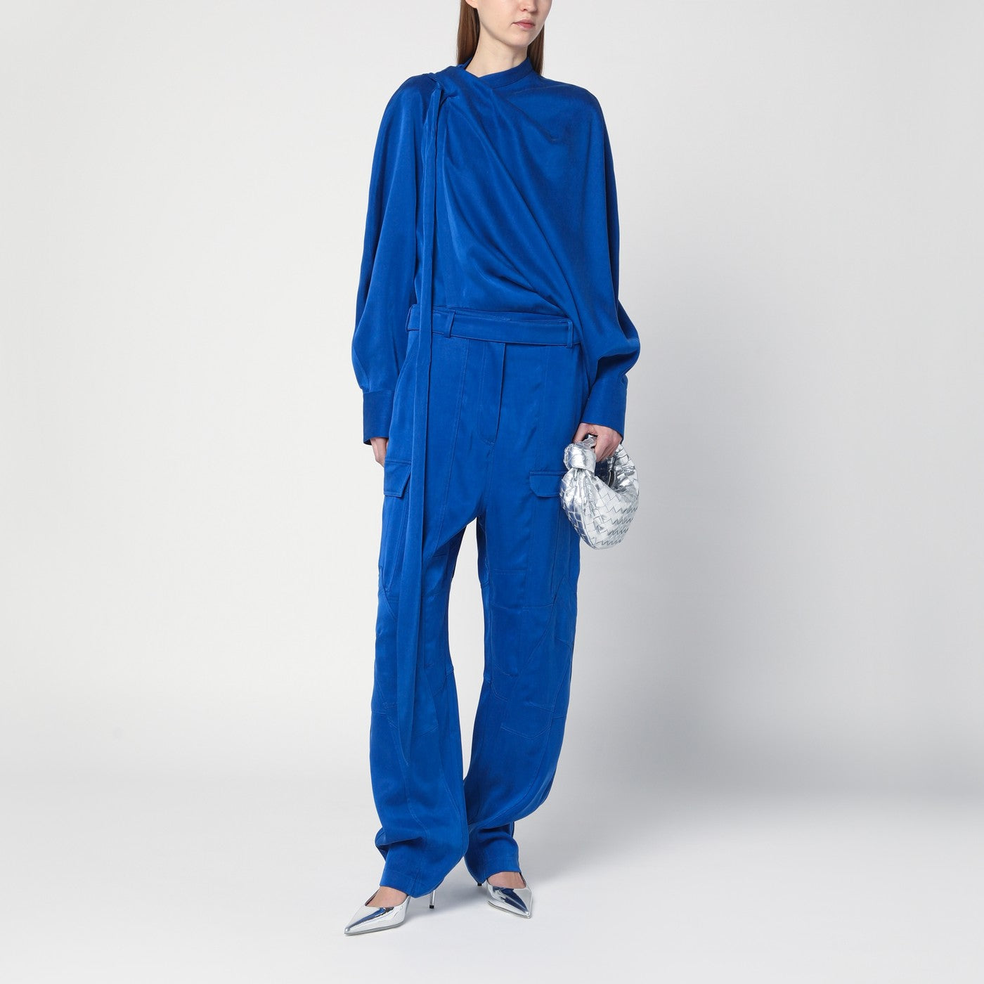Pantaloni cargo blu elettrico