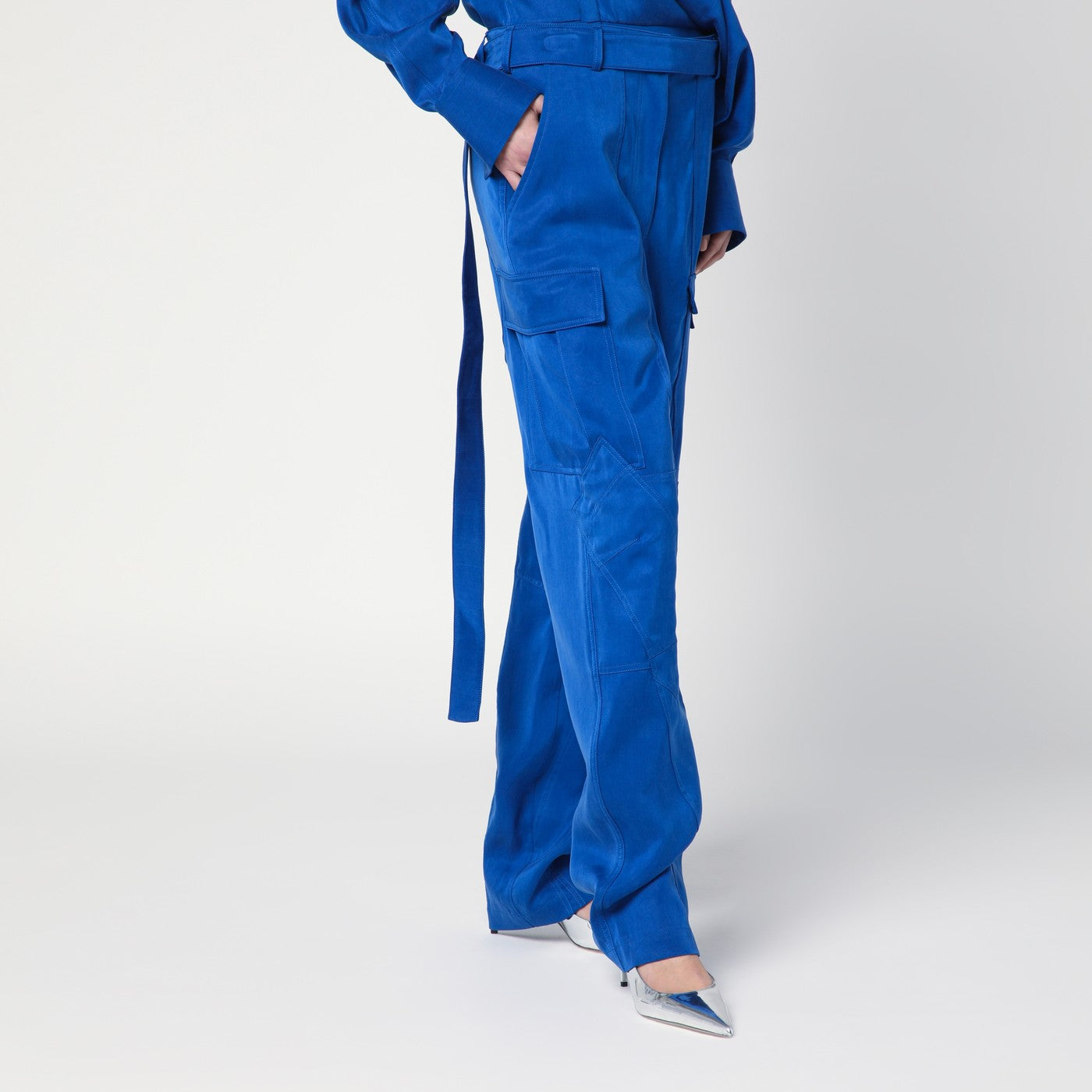 Pantaloni cargo blu elettrico