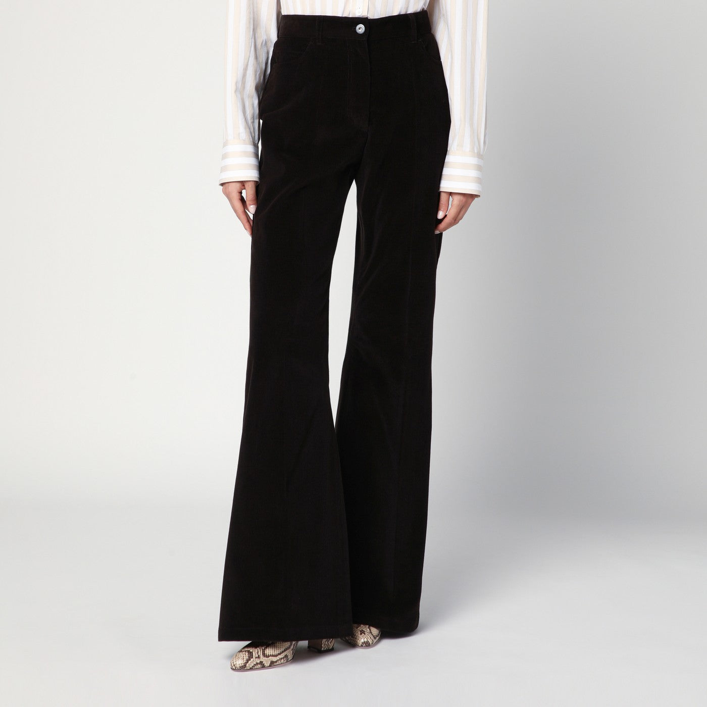 Pantalone a zampa color Espresso