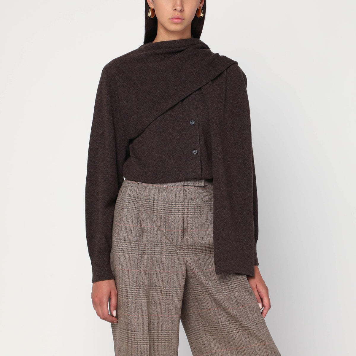 Cardigan argilla mélange cashmere