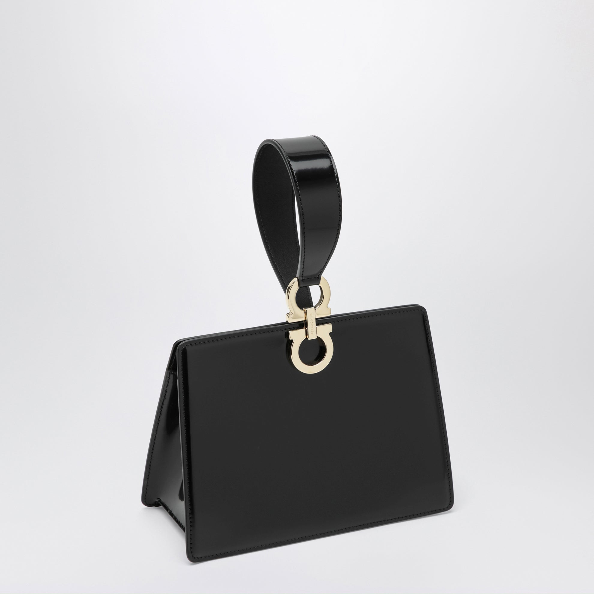 Mini clutch doppio Gancini nera