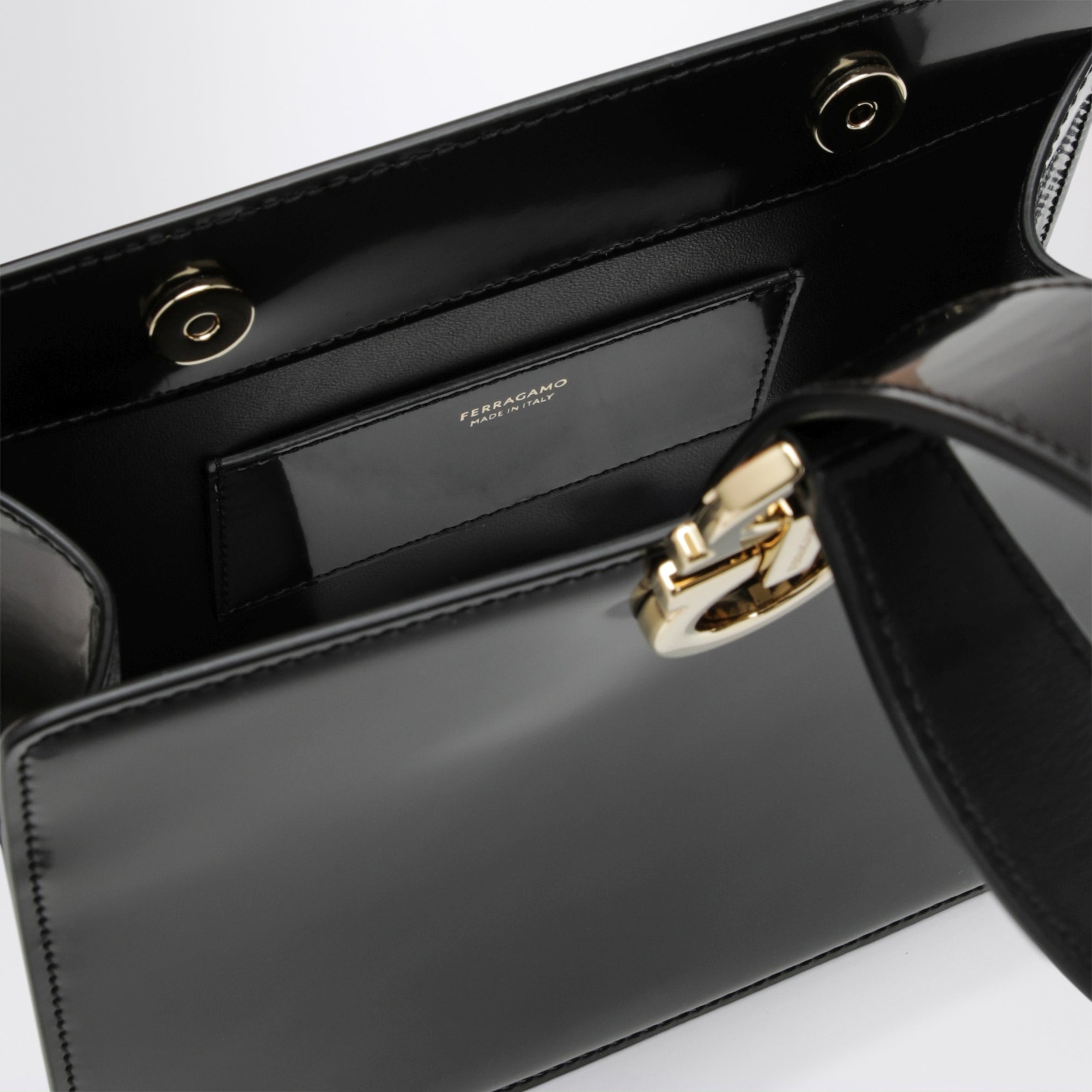 Mini clutch doppio Gancini nera