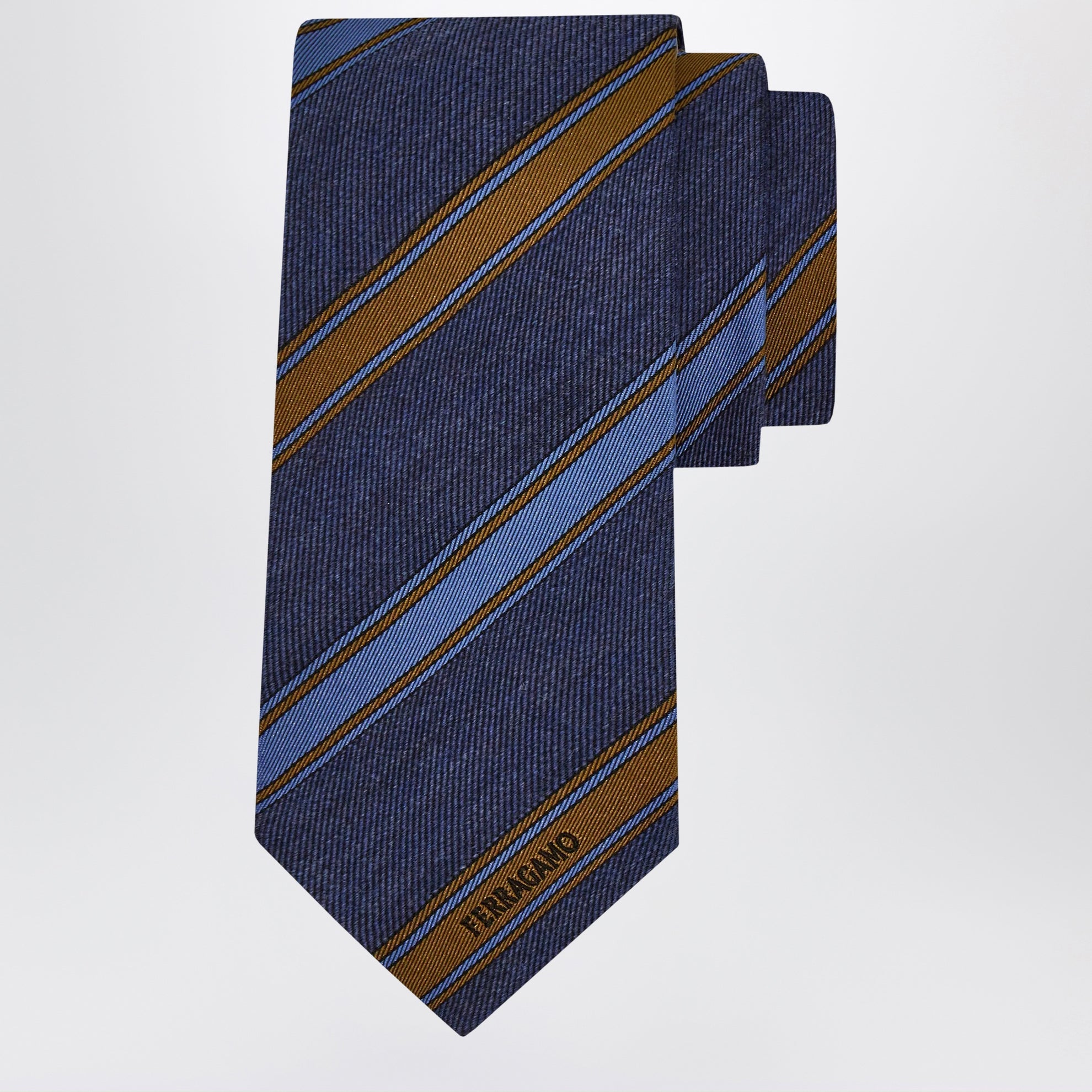 Medium Blue Regimental Jacquard Tie