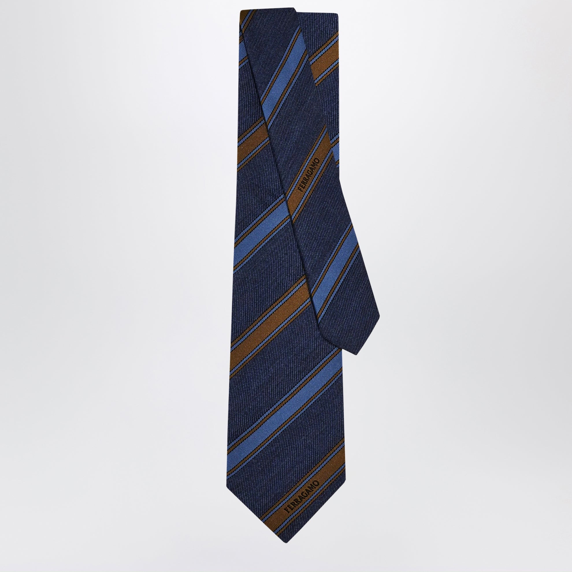 Medium Blue Regimental Jacquard Tie