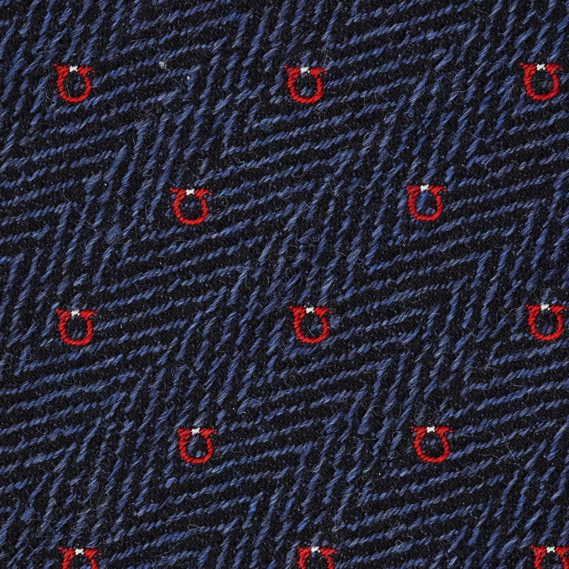 Cravatta Gancini Chevron blu navy / rosso