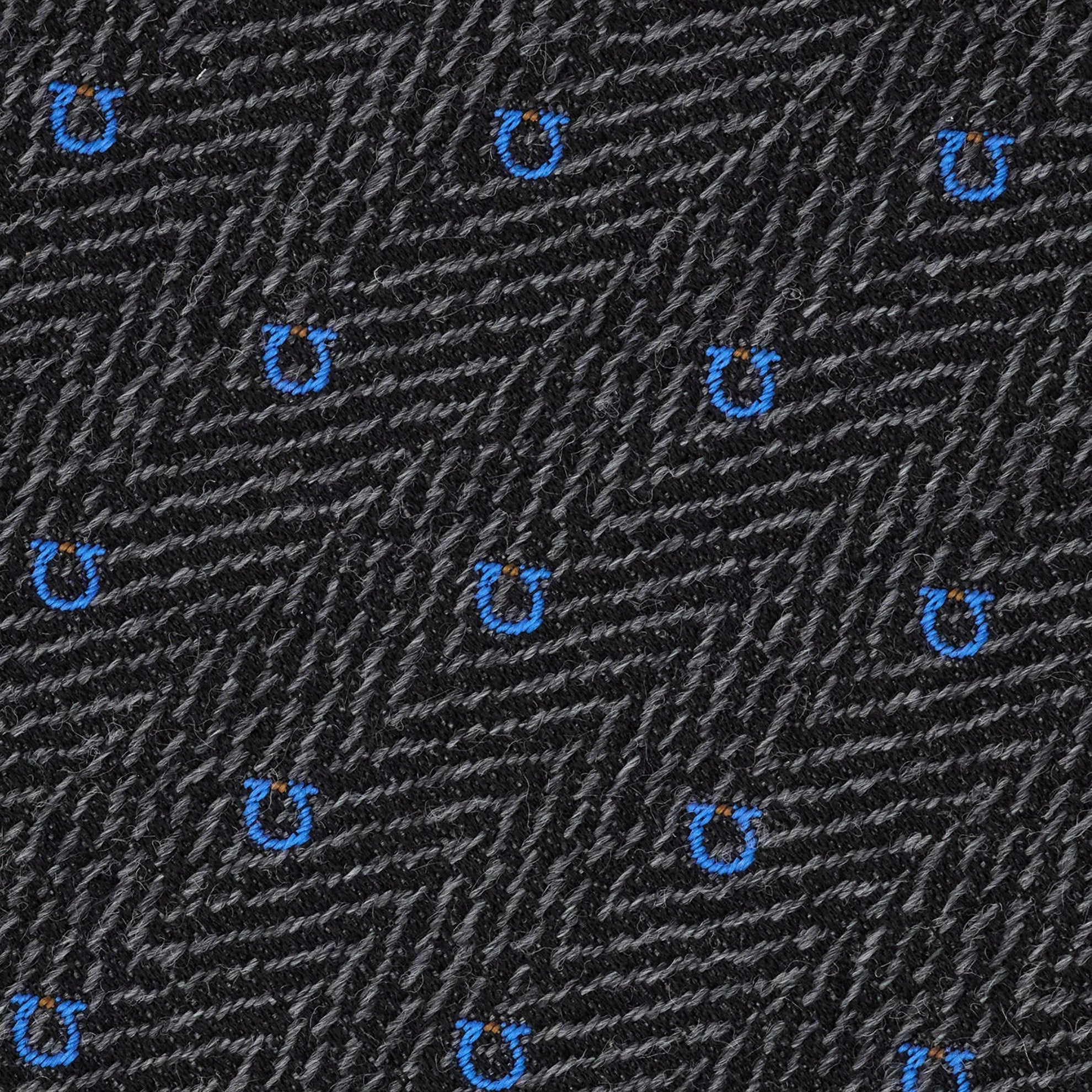 Cravatta Gancini Chevron grigio / azzurro