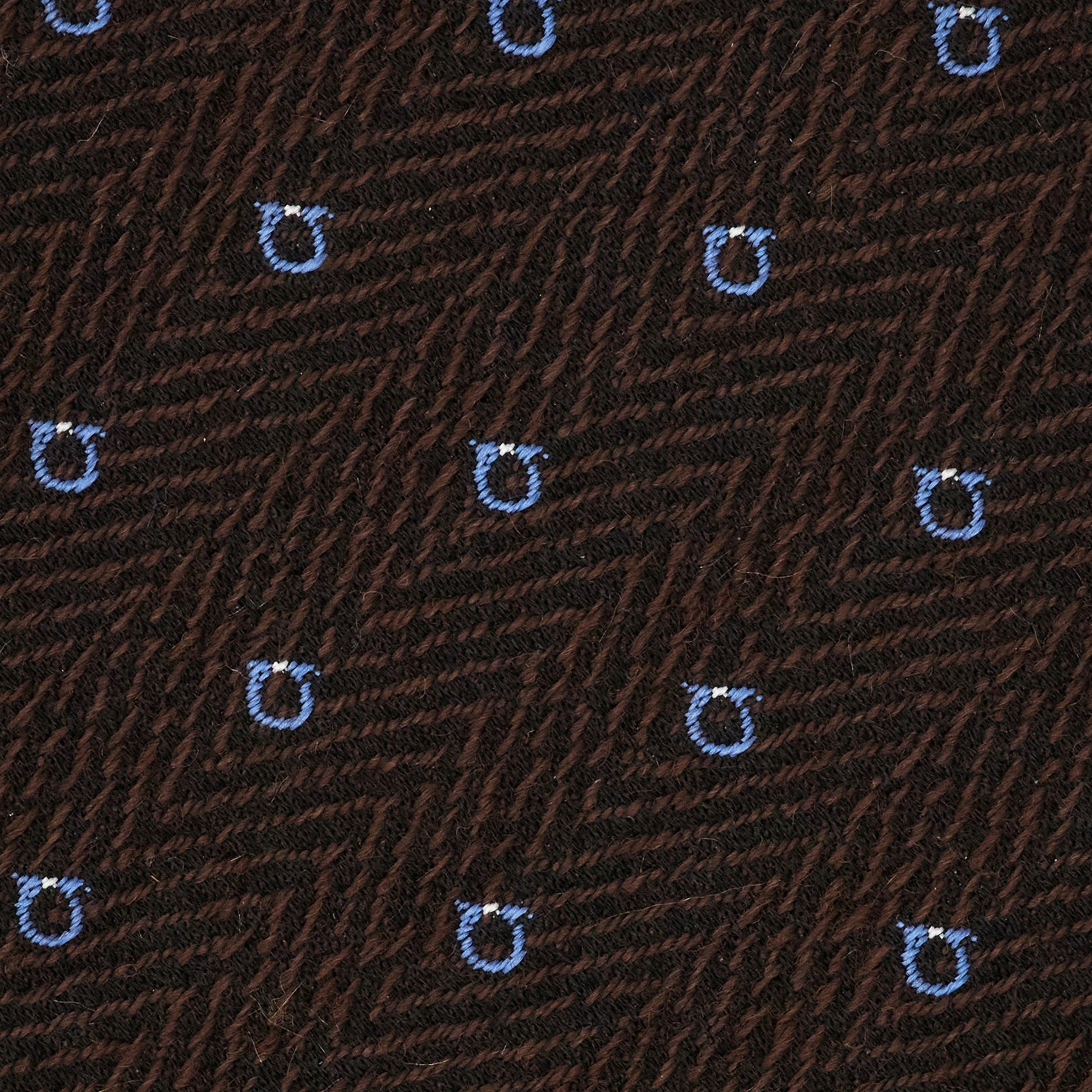 Cravate Gancini Chevron marron/bleu clair
