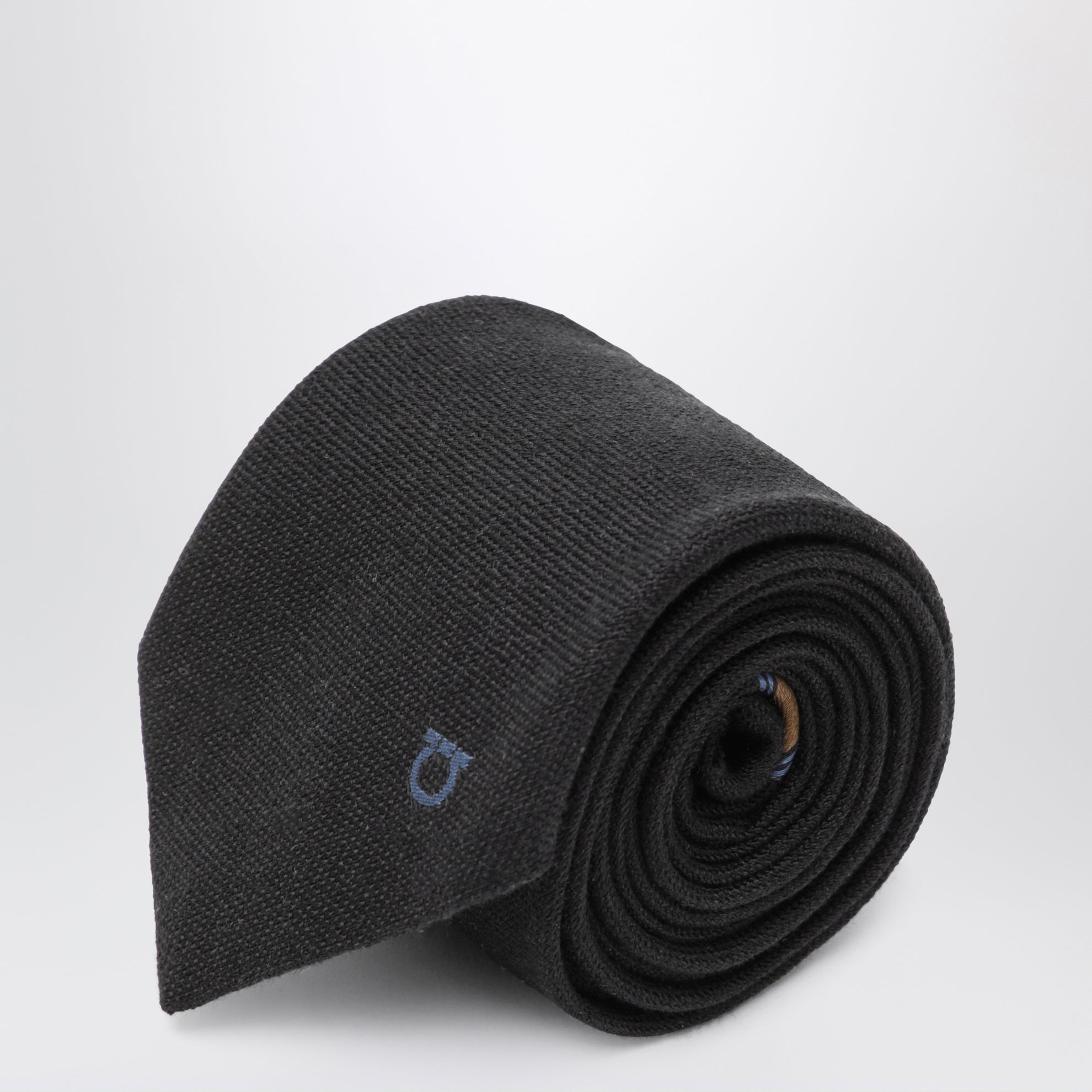 Cravatta jacquard Gancini grigia scura