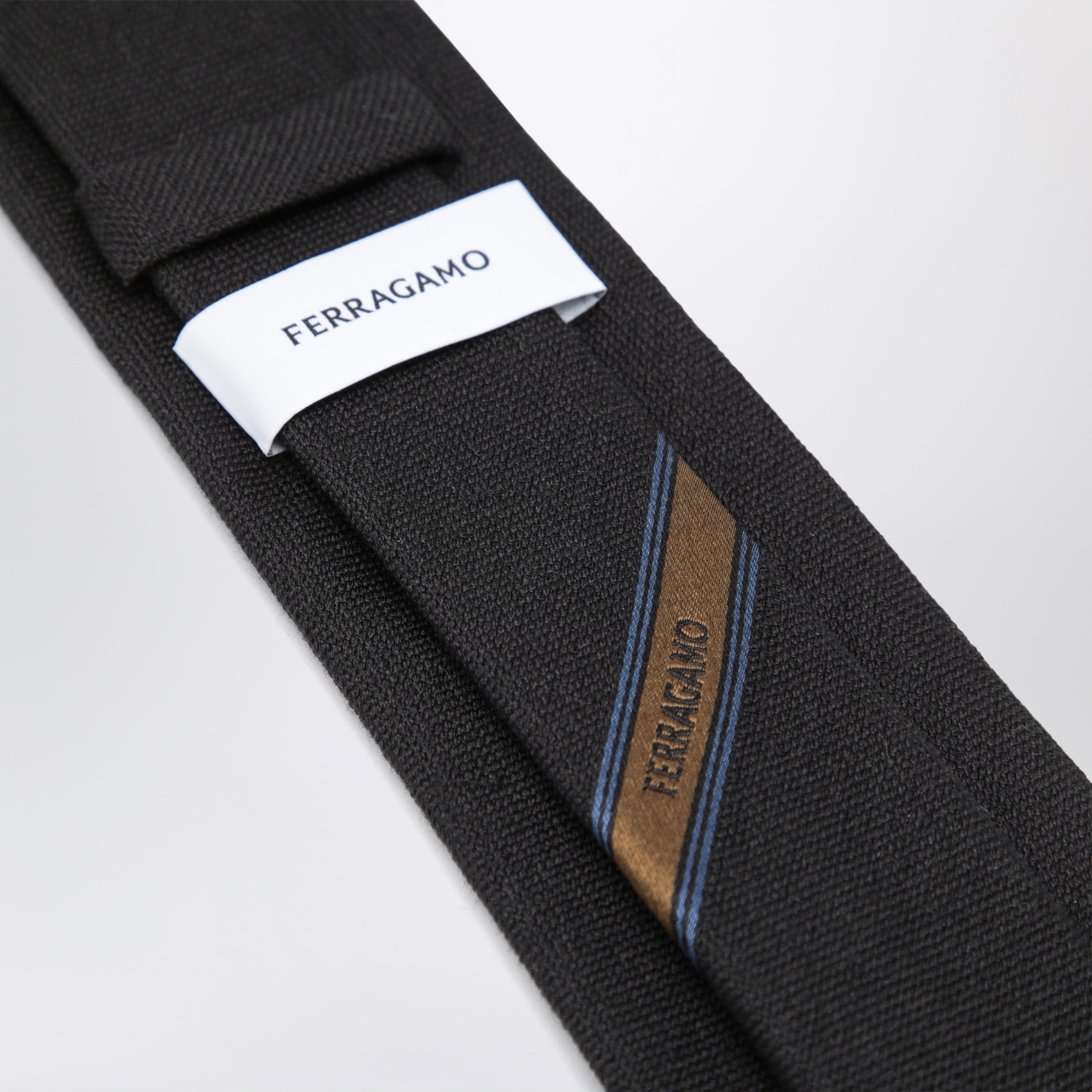 Cravatta jacquard Gancini grigia scura