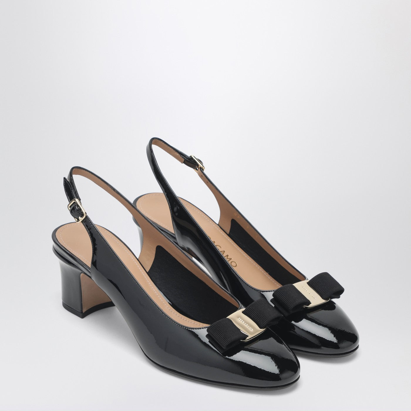 SALVATORE FERRAGAMO Black Vara bow slingback shoes | TheDoubleF