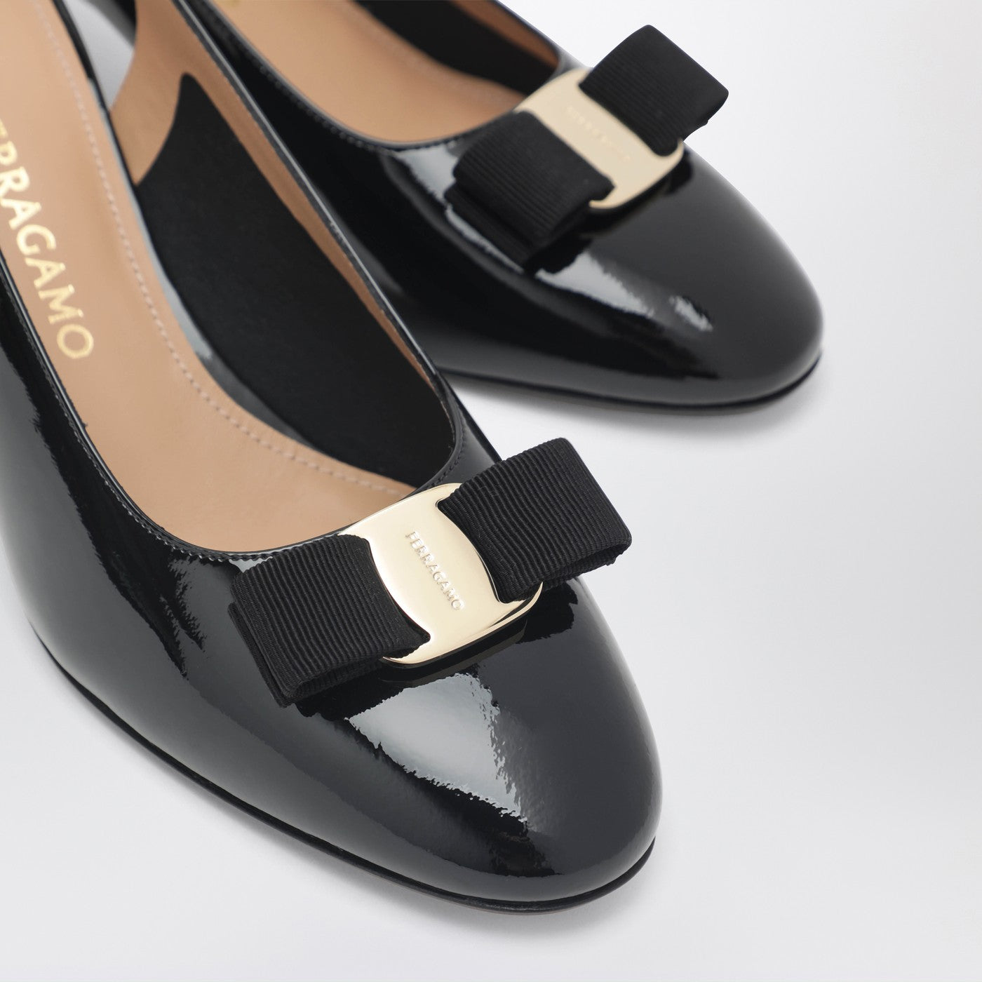 SALVATORE FERRAGAMO Black Vara bow slingback shoes | TheDoubleF