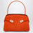 Orange Hug Soft M top-handle bag with crocodile effect