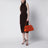 Orange Hug Soft M top-handle bag with crocodile effect