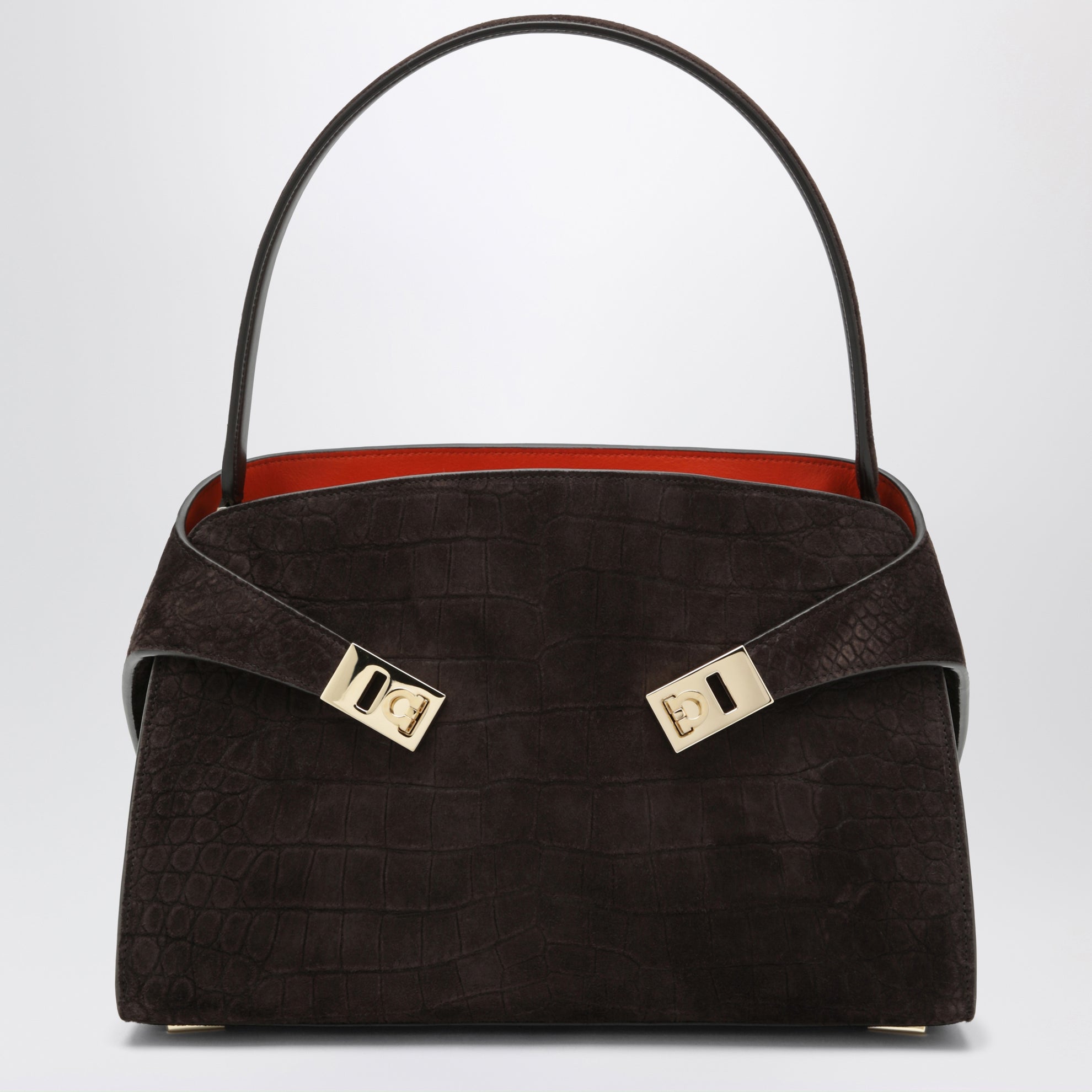 Hug Soft M shoulder bag in Natural crocodile-effect