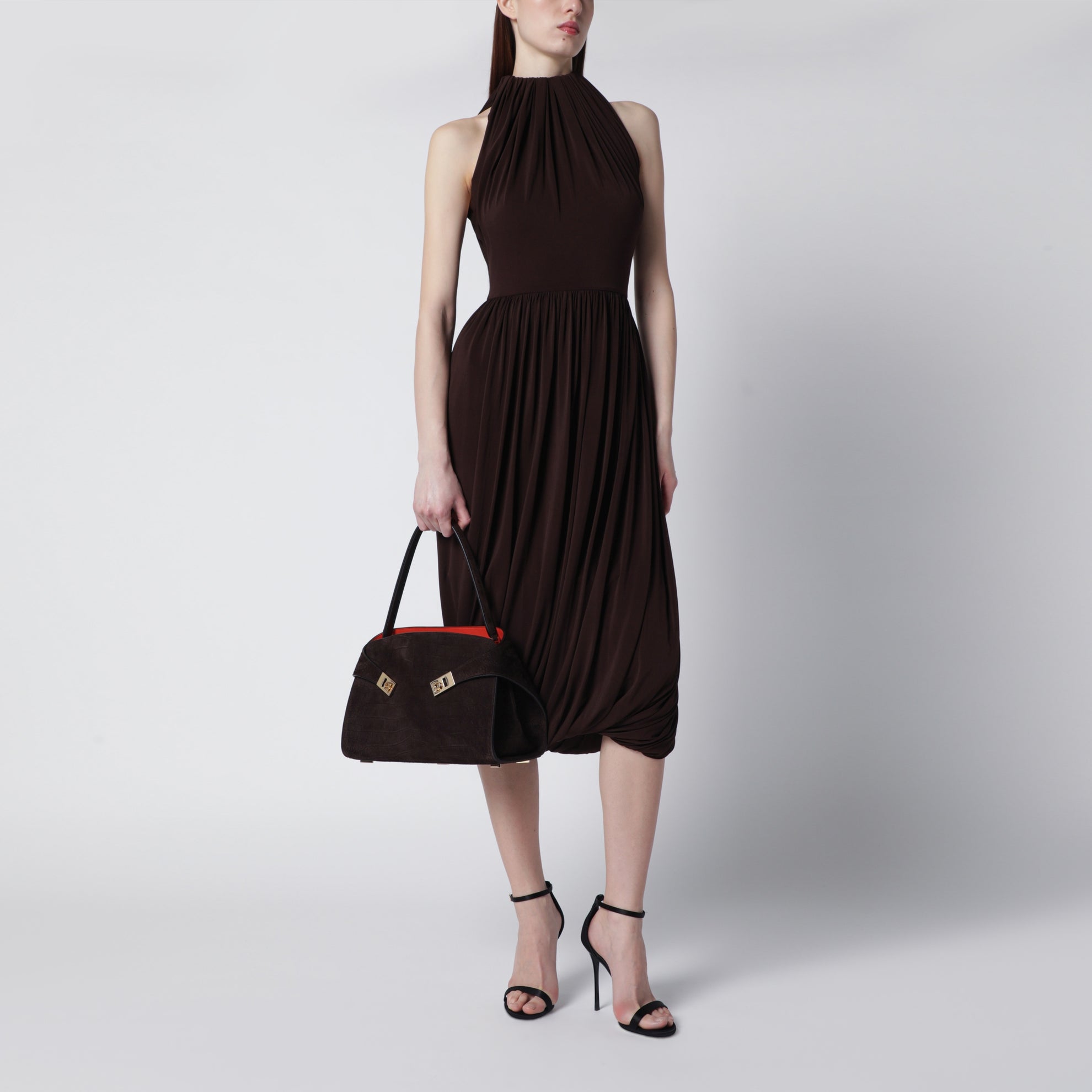 Hug Soft M shoulder bag in Natural crocodile-effect