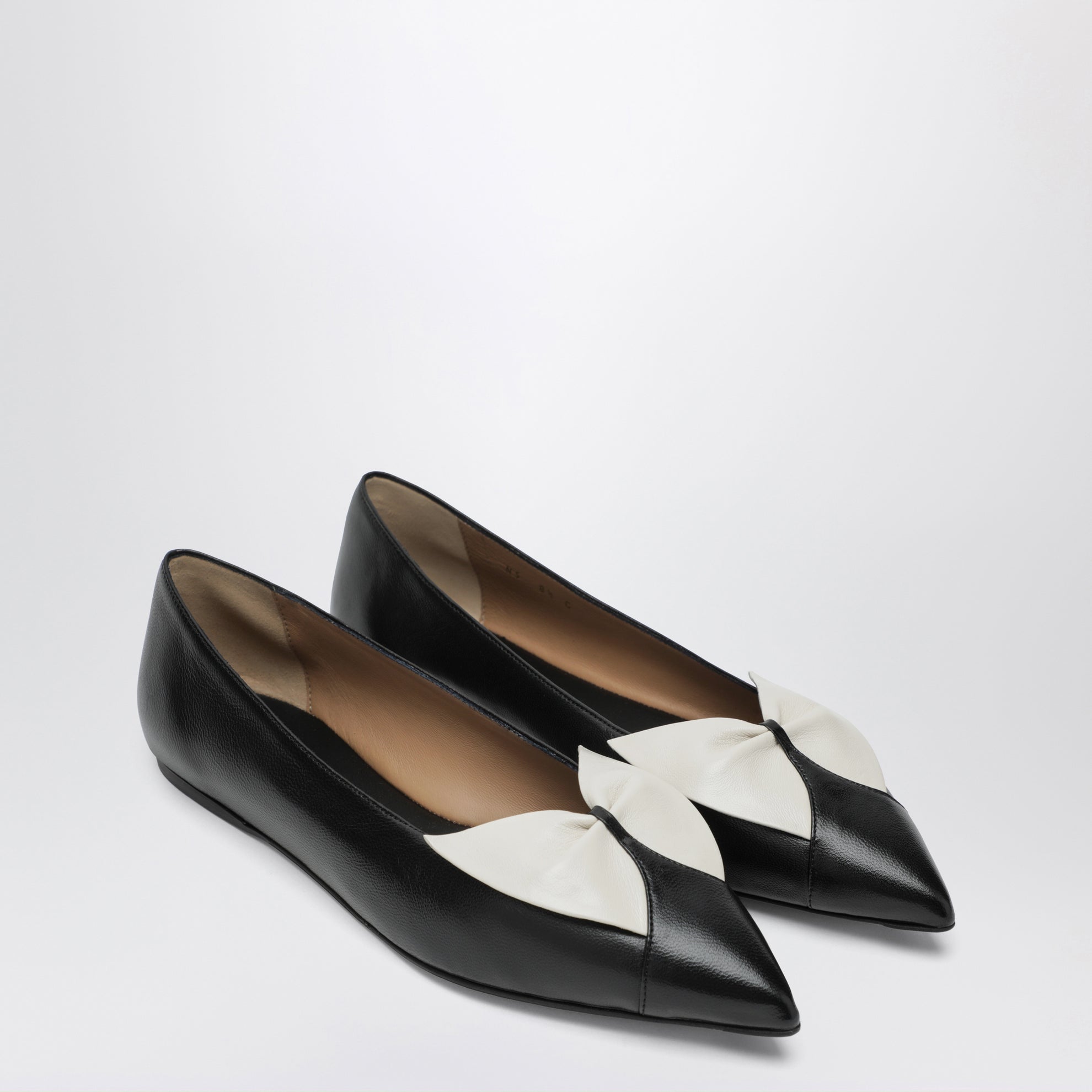 Soft bow ballerina flats Black/Mascarpone