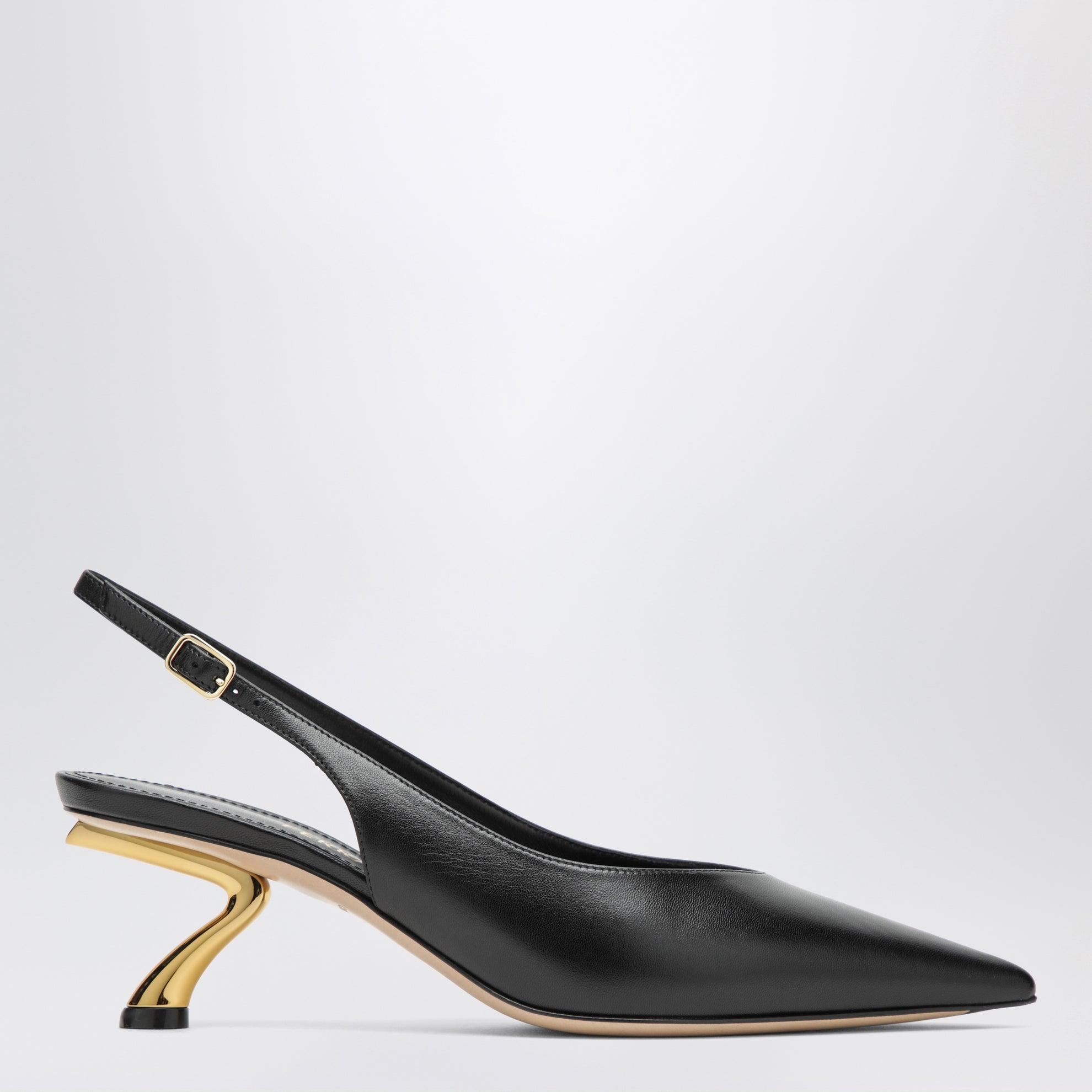 Slingback nera con tacco scultura S