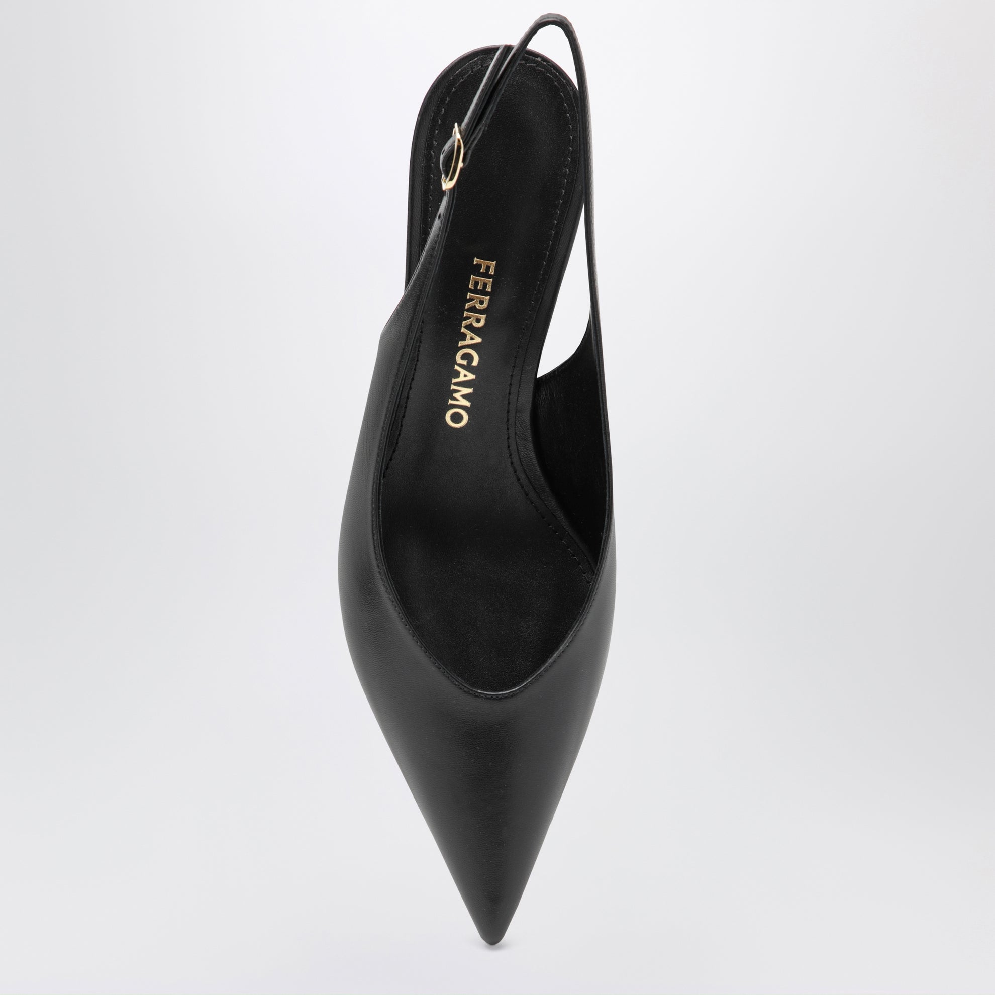 Slingback nera con tacco scultura S